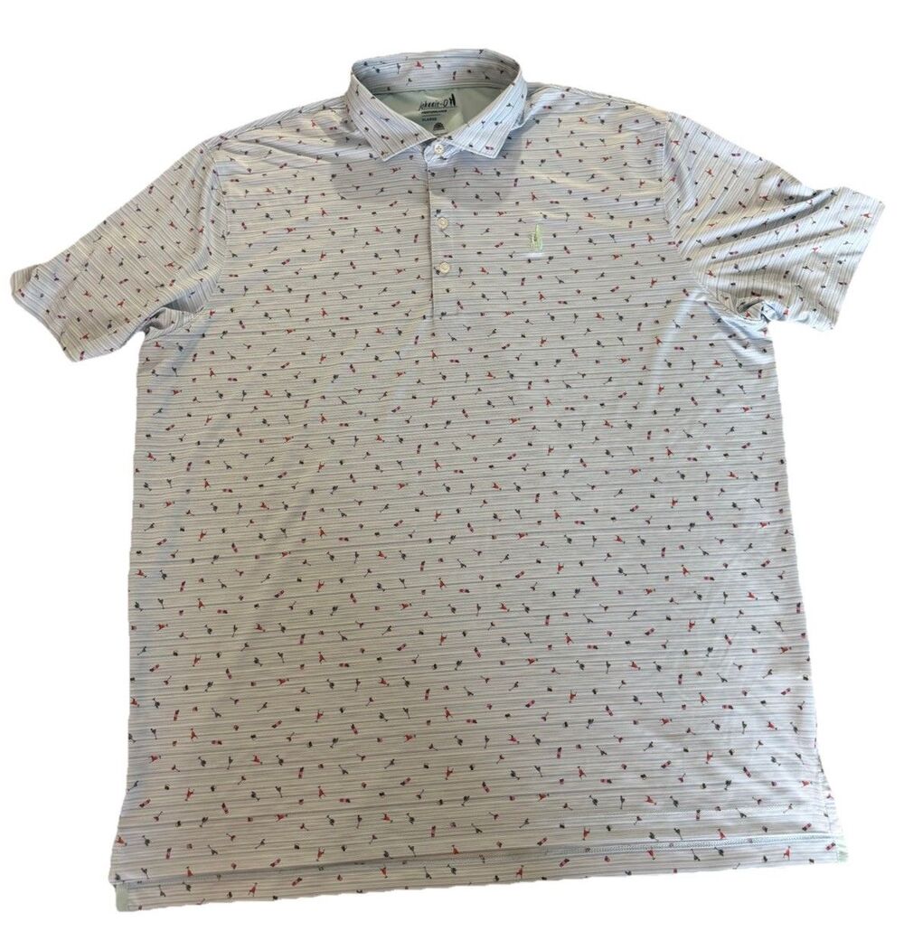 Johnnie-O Polo Shirt Mens XL Waldorf Cocktail Bears Best Las Vegas Performance